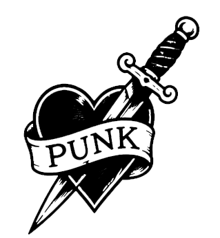 Tatuagem flash de coracao punk. Disponível na Micael Tatuagem, Muriaé MG.
